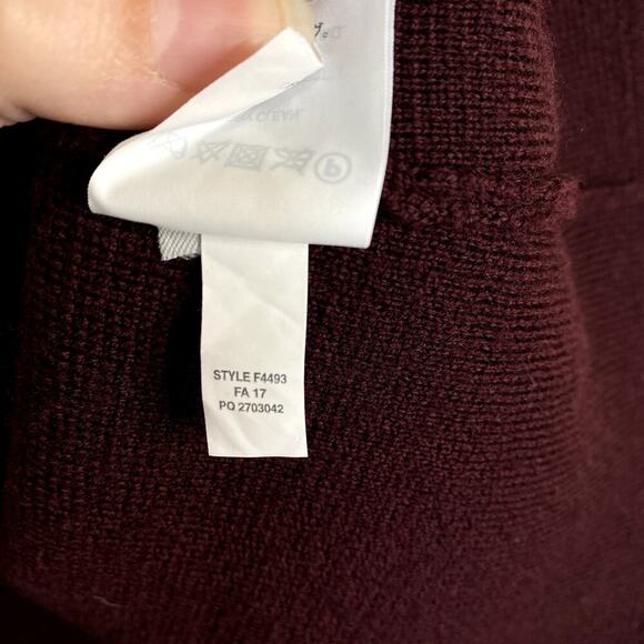 J. CREW Merino Wool Sweater Blazer Burgundy Maroon Knit Size XS F4493 Autumn - Picture 6 of 7